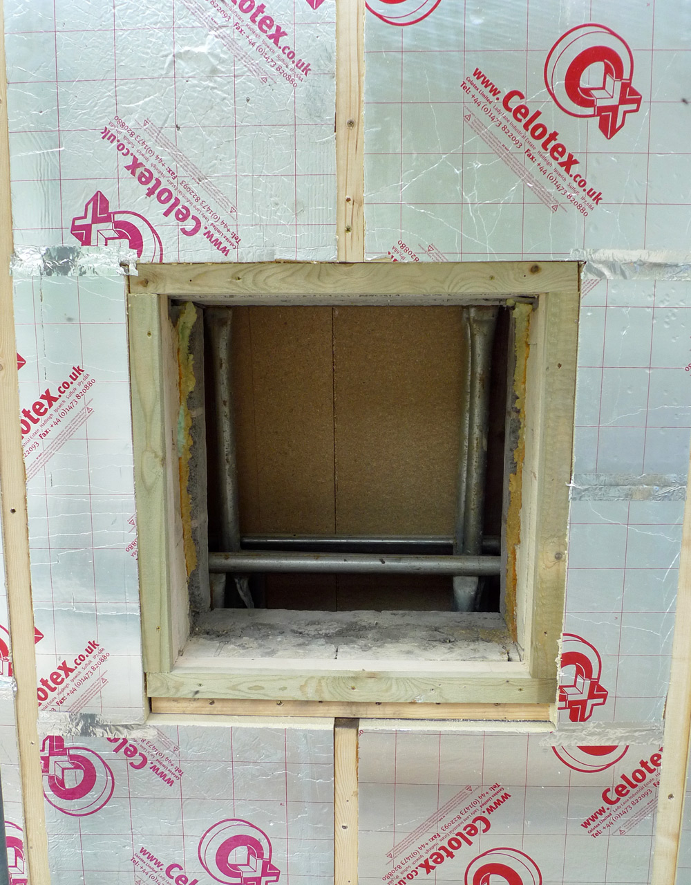 Rebuild - Celotex and timber frame around window opening in masonry wall