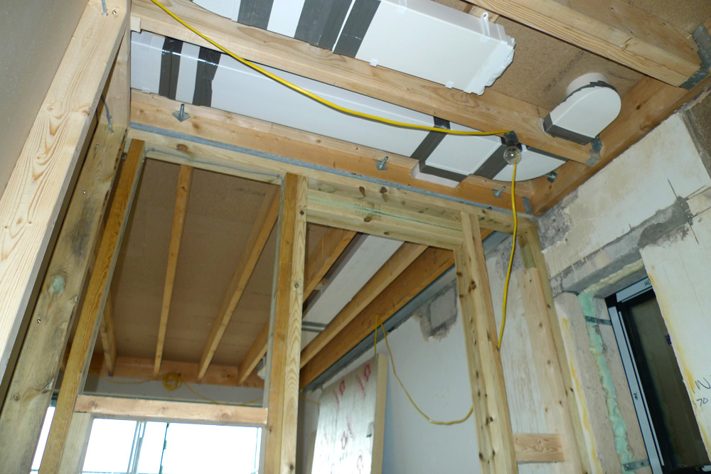 Rebuild - Lower floor stud wall frames & MVHR ducting