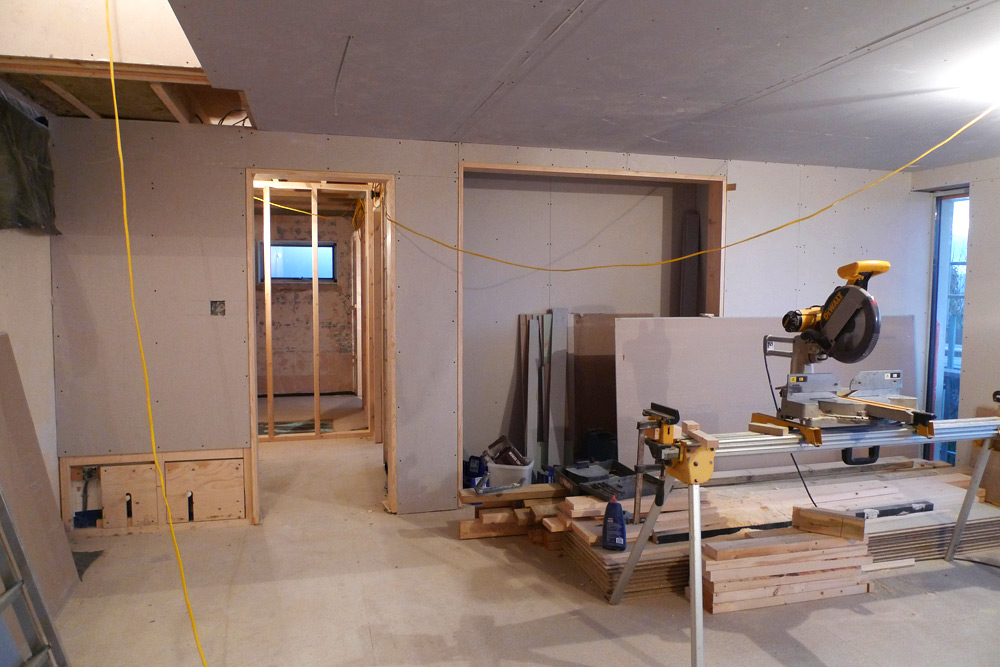 Rebuild - Lower floor plasterboard and stud wall frames