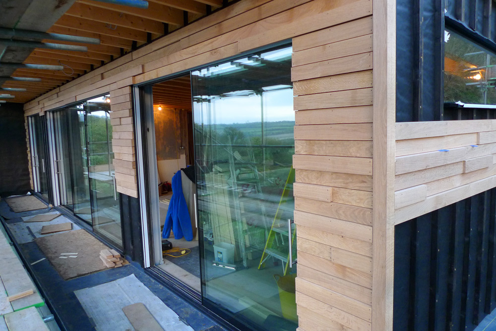 English Oak cladding - Tyvek UV Facade and battens
