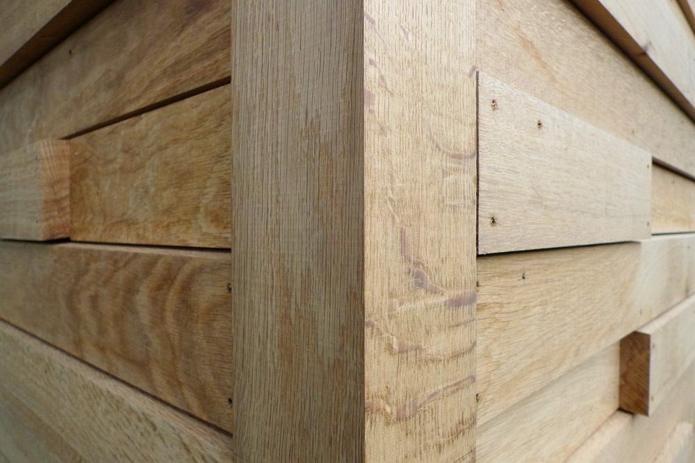 English Oak cladding - Corner detail