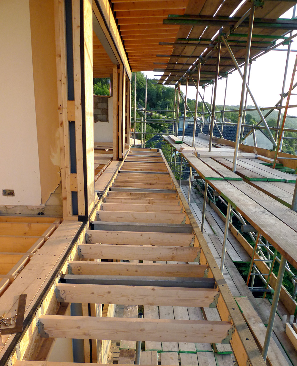 Rebuild - Balcony joists and timber infills on upper floor